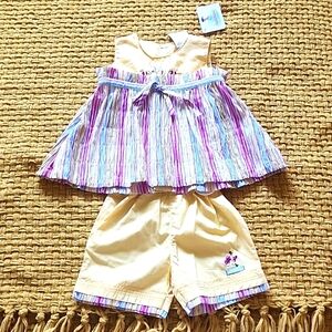 2pcCatimini,Paris, short set 6M baby girl